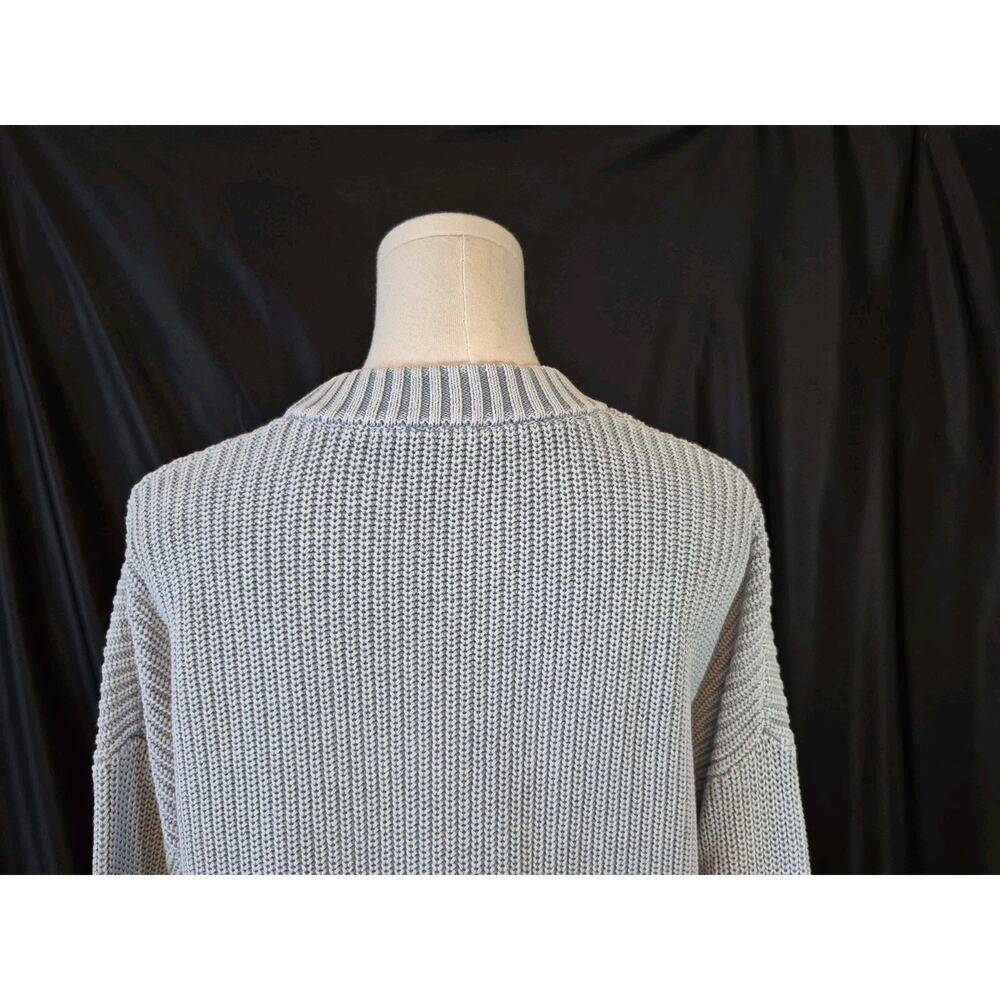 Faherty Sunwashed Fisherman Tradewinds Gray Organic Cotton Sweater Medium - Picture 8 of 9